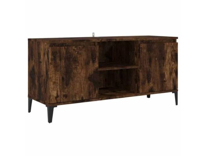 Makastle TV-Schrank Räuchereiche 103,5x35x50 cm Metallbeine