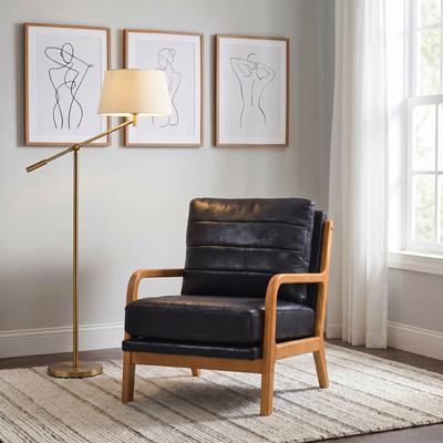 GREATPLANINC Solid Wood Frame Armchair Lounge Chair