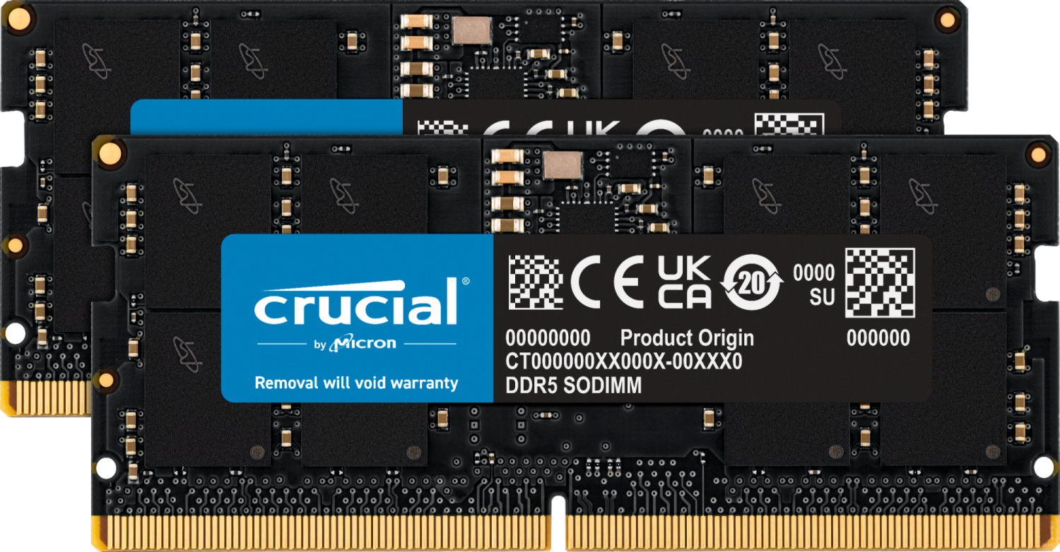 32GB (2x16GB) Crucial DDR5-5600 CL 46 SO-DIMM RAM Notebook Speicher Kit CT2K16G56C46S5