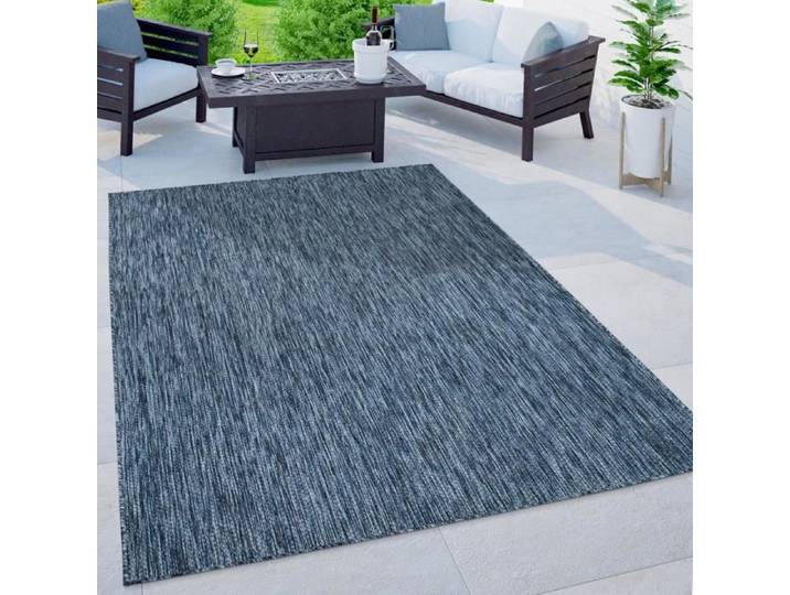Paco Home Tapis Extérieur Balcon Terrasse Tapis Cuisine Uni Motif Moucheté Bleu 240x340 cm