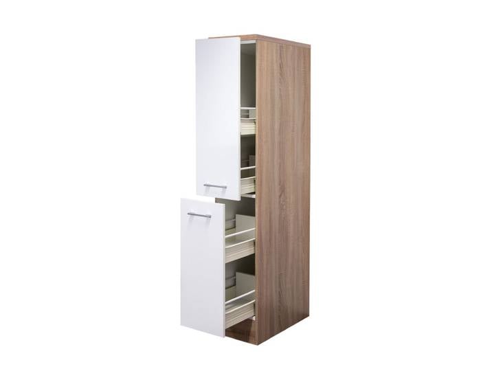 Demi-Apothekerschrank Weiß/Braun
