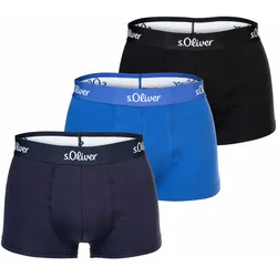 s.Oliver Herren Boxershorts, 3er Pack - Trunks, Hipsters, Baumwoll-Stretch Blau / S