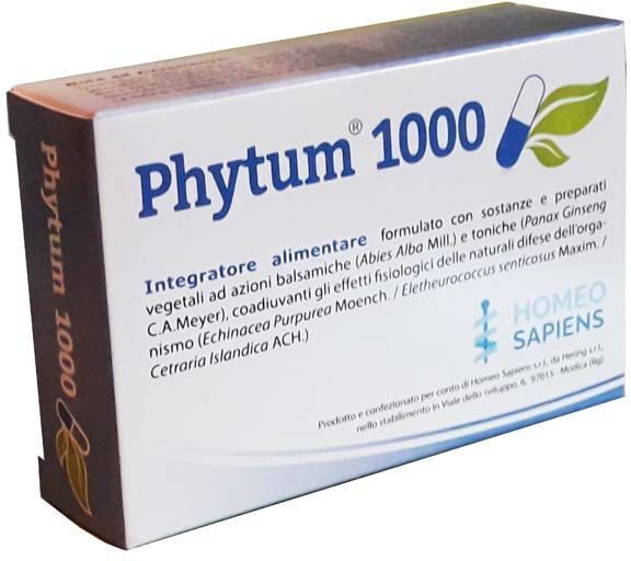 HOMEO SAPIENS Srl PHYTUM 1000 30CPS 500MG