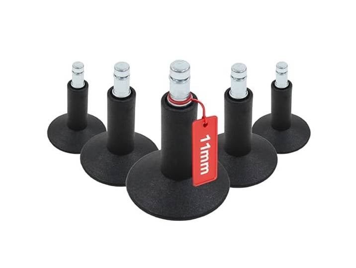 hjh OFFICE 619004 5X Planeur Goupille 11mm Stand Pieds en Plastique Pieds Chaise de Bureau Planeur\, pour Tous Les Étages