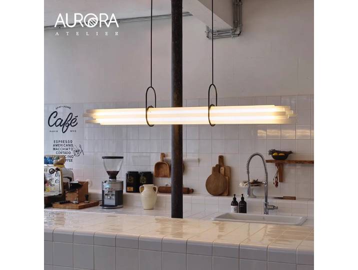Lampe suspendue longue et moderne pour table de cuisine, îlot, salon, salle à manger, design minimaliste et créatif, lustre suspendu en acrylique.