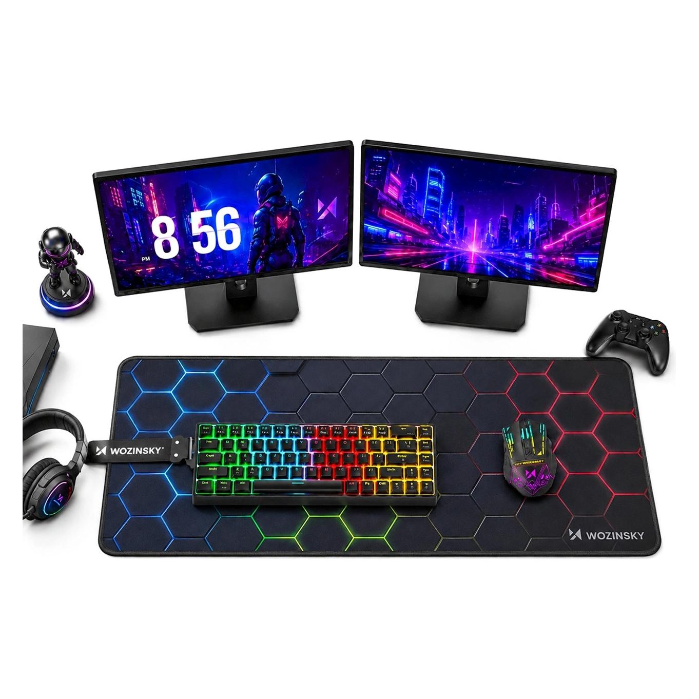 Wozinsky WPD-B800 Gaming-Schreibtischunterlage 800x300mm, wasserfest, mit Muster - Schwarz (XL) (1409315874)