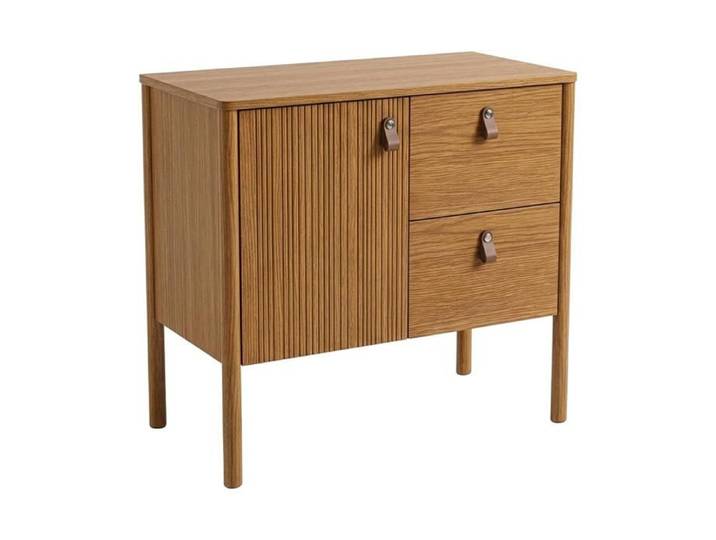 Meuble JOY vasque 80cm sur pieds placage chêne vasque à poser