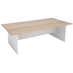 Konferenztisch PRIMO WHITE, 240x120 cm, weiß/Eiche natur