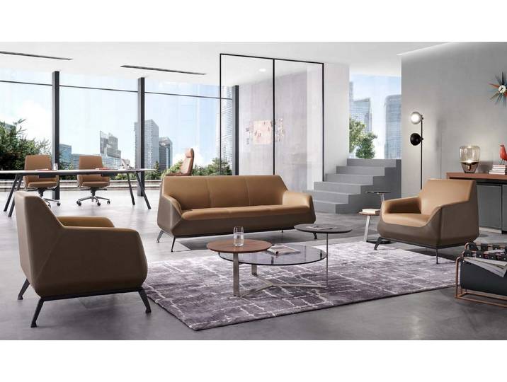Xlmoebel Sofa XLMOEBEL Sofa mit Kunstlederbezug in elegantem Braun, Sofa 3 Teile, Made in Europa