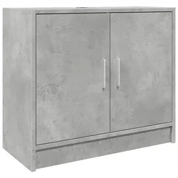 Helloshop26 - Moderner Waschtischunterschrank mit optimiertem Stauraum 63 x 29 x 55 cm Holzwerkstoff Betongrau