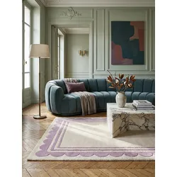 Wollteppich handgetuftet Lila-Beige 160 x 230 cm - WENSUM   Kadima