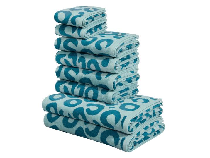 Handtuch Set OTTO HOME Anna Leopardenmuster, 8-tlg Handtuch-Set, 100% Baumwolle , blau (marine, blau), 8 tlg., Frottiervelours, Frottiervelours, Obermaterial: 100% Baumwolle, Handtuch-Sets, Handtuch Set, Duschtücher, Handtücher und Gästetücher, weich, modern, Animal Print, Topseller