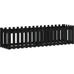 vidaXL Hochbeet Latten-Design Schwarz 200x50x50 cm Massivholz Kiefer