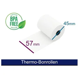 5x Artdev, Thermopapierrolle, Thermorolle - 57 45-47 12 (B/D(max.)/K) weiss, 25m