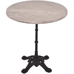DELUKE Bistrotisch KOLLIN Ø70cm Rund Hellbraun Holz Cafétisch Bartisch Gartentisch Outdoor-Esstisch