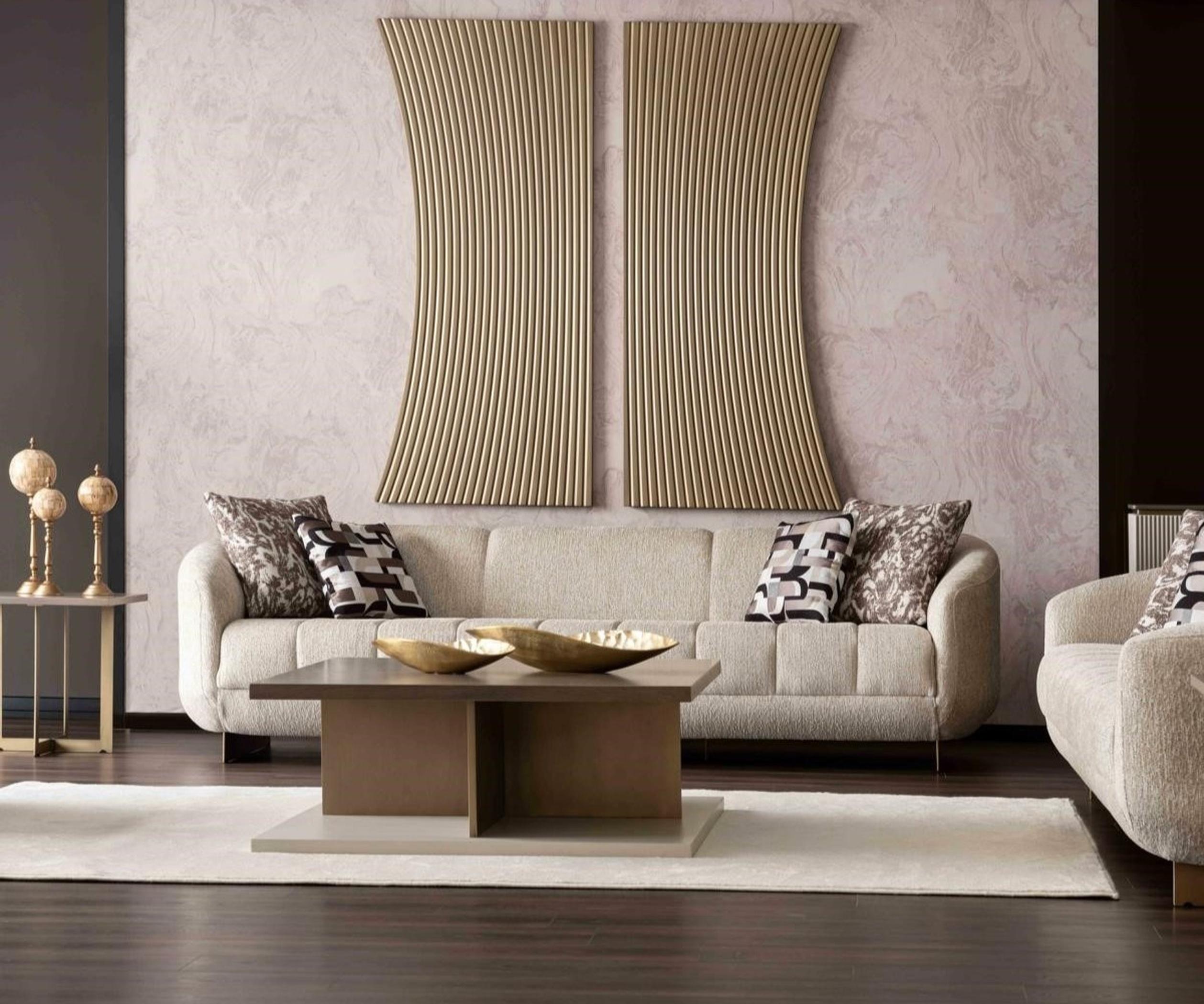 Wohnzimmer-Set: 3-Sitzer Sofa & Couchtisch - stilvoll & gemütlich.