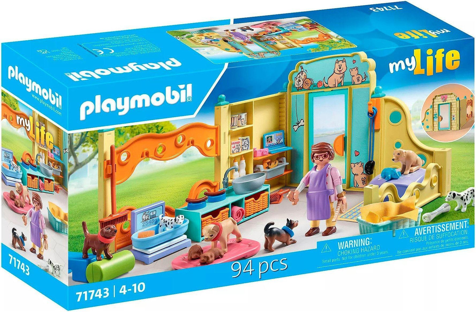 Playmobil 71743 My Life Dog Care Center met 8 honden en verzorger, 94 stuks
