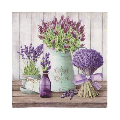 Papstar 200 Servietten, 3-lagig 1/4-Falz 33 cm x 33 cm `Lavande`
