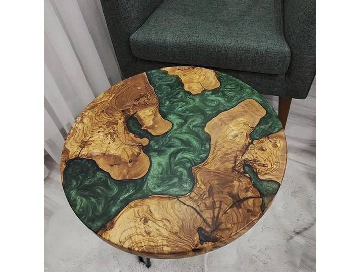 JVmoebel Couchtisch Moderner Runder Couchtisch Massivholz Epoxidharztisch, Made in Europa