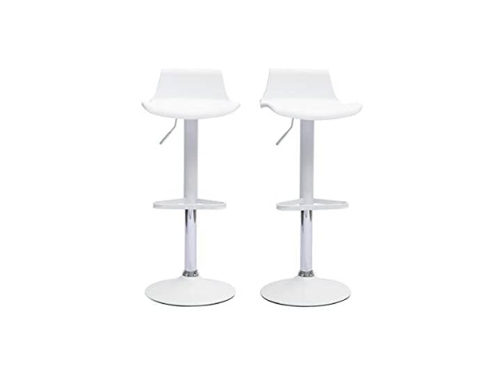 Miliboo Kronos Barhocker, modern, weiß, 360° verstellbar, 2 Stück