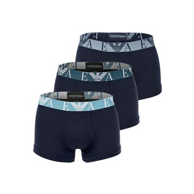Boxershorts EMPORIO ARMANI "Boxershort BOLD MONOGRAM 3er Pack", Herren, Gr. L, blau, Obermaterial: 95% Baumwolle CO. 5% Elasthan EL., Unterhosen