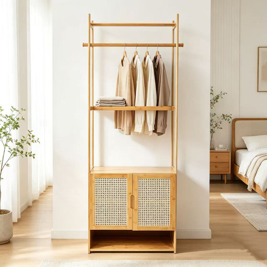 17 Stories Adjustable Clothing Rack brown