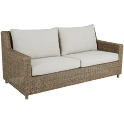 Gartensofa Sandkorn mit Kissen aus Kunst-Rattan, klassisch, beige, für 2–3 Personen, Brafab