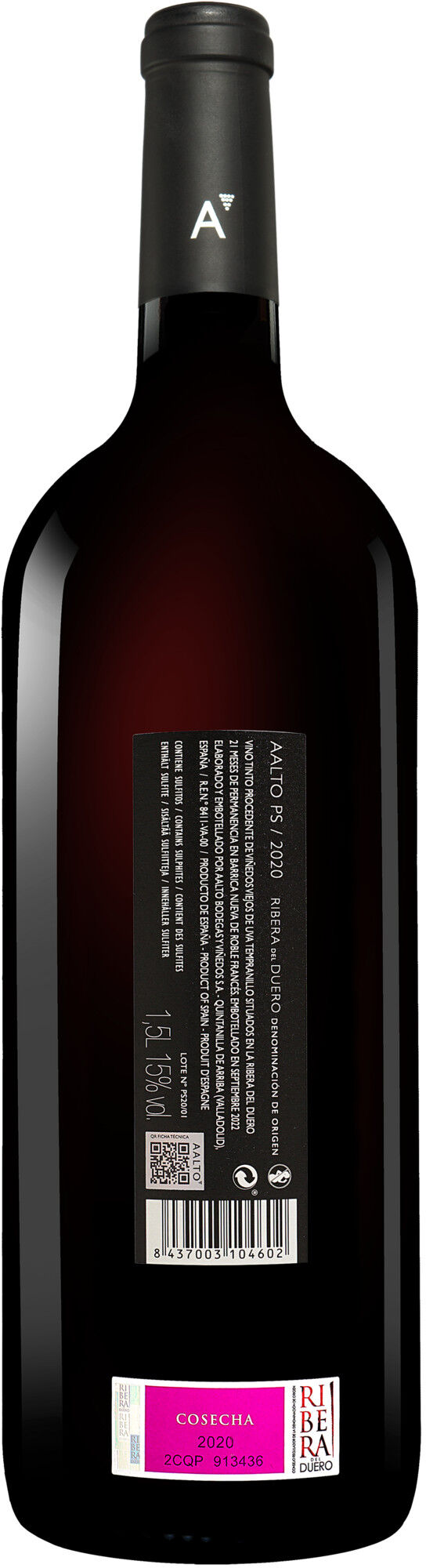 Aalto Pagos Seleccionados - 1,5 L. Magnum 2020 15% Vol. Rotwein Trocken aus Spanien