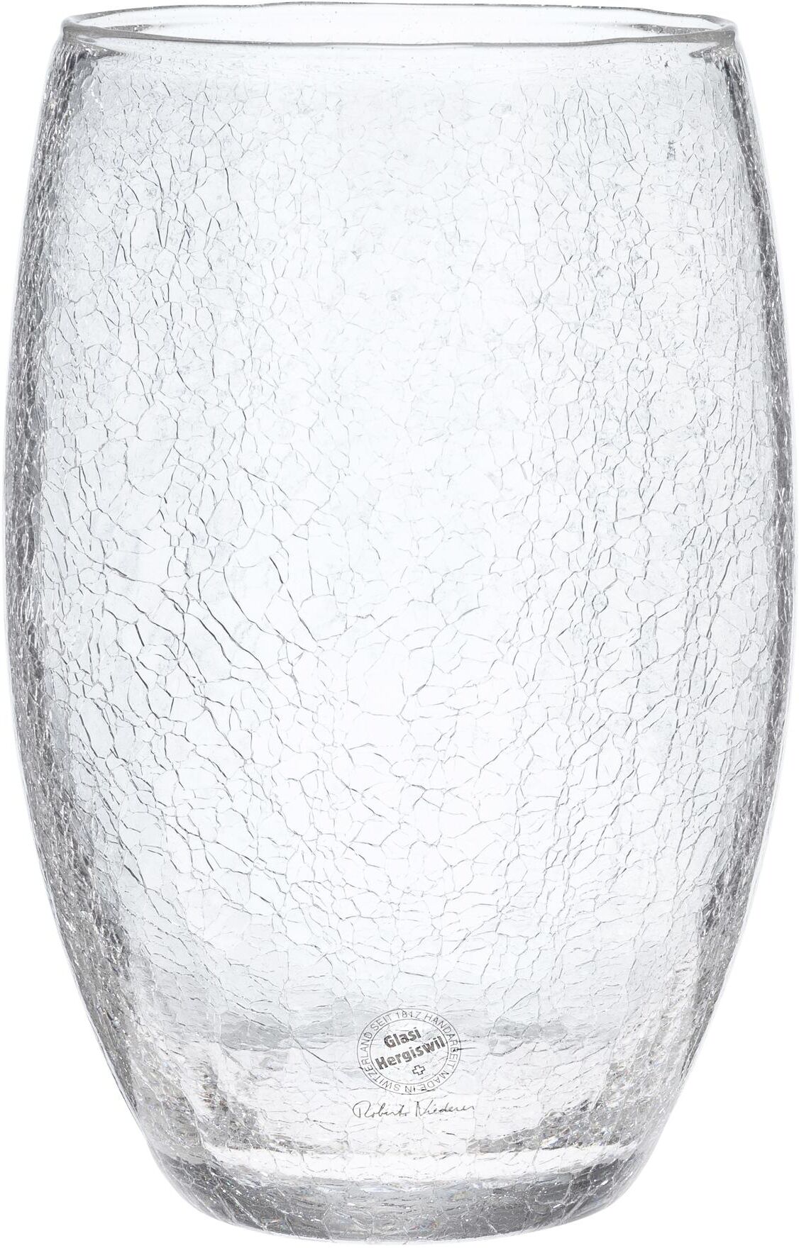 Dekovase GLASI HERGISWIL "Craclet, 21 cm, Glasi Hergiswil", transparent, H:21cm, Glas, Vasen, Dekovase transparent B/H/T: 21cm