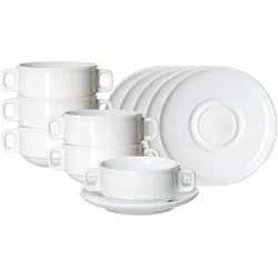 Ritzenhoff & Breker, Tasse, Bianco Suppentasse mit Untertasse (245 ml, 6x)