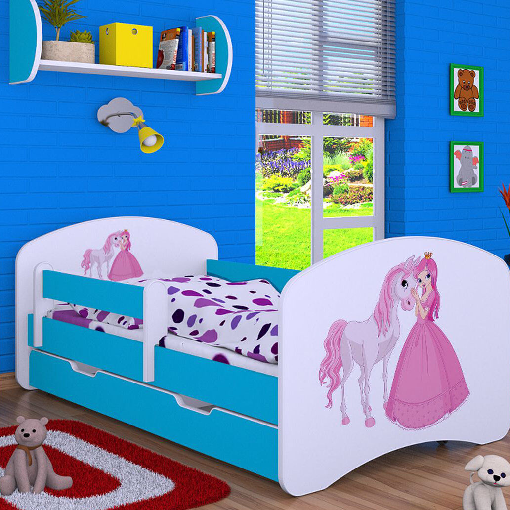 Zoomie Kids Nordham Storage Kids Bed Blue UK Toddler - DE 70 x 140 cm