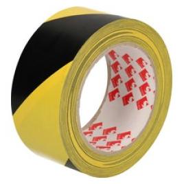 Raadhuis Bodenmarkierungsband, 50 mm x 33 m, schwarz / gelb aus PVC, zum Markieren und Warnen (50 mm) (RD-351142-3)