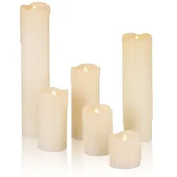 Relaxdays 48 x LED Kerzen aus Echtwachs Creme