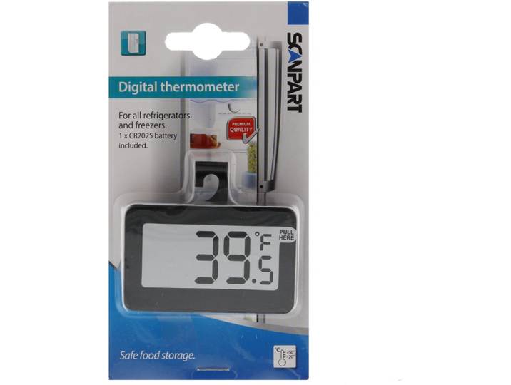 Scanpart digitale thermometer - Voor koelkast vriezer - diepvries - Koelkastthermometer - Simpel - Meetbereik temperatuur -20°C tot +50°C - Inclusief batterij