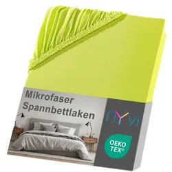 NYVI Spannbettlaken DreamScience Mikrofaser - Weich & Anschmiegsam, Rundumgummizug, Bügelfrei 140x200 - 160x200 cm apfelgrün