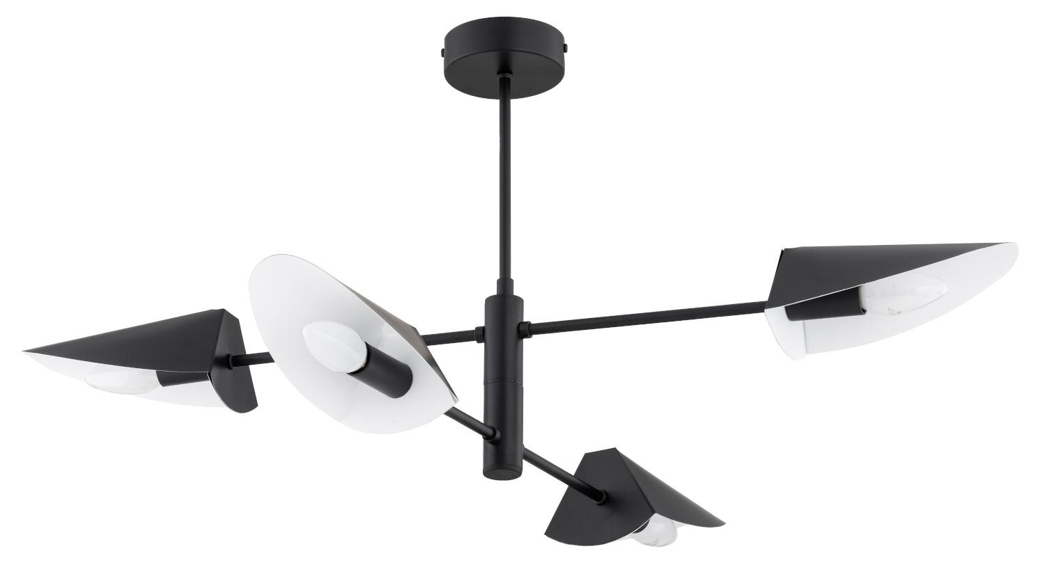 Alfa Hanglamp STICKI TROPY, zwart, metaal, 4x E14, 10W, B/D/H: 42 x 85 x 85 cm