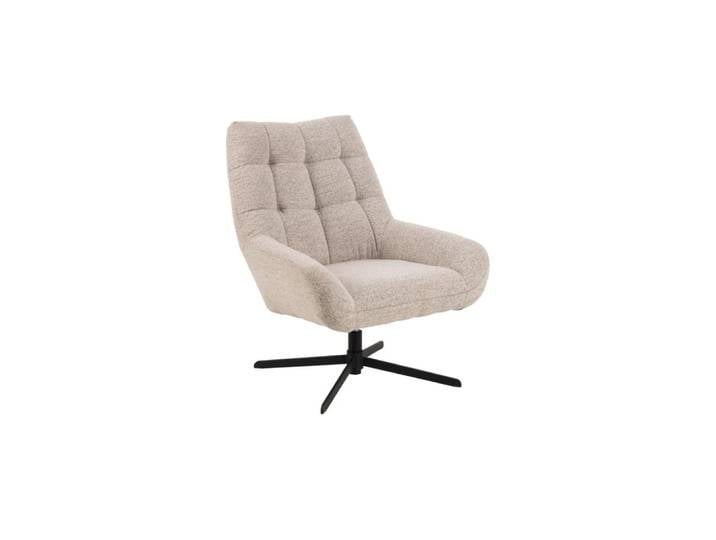 Fauteuil lounge pivotant en tissu bouclette beige