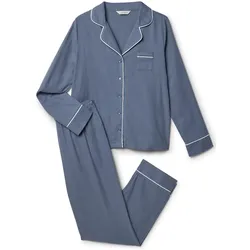 Tchibo - Flanell-Pyjama-Set - Damen - Gr. 34 - blau