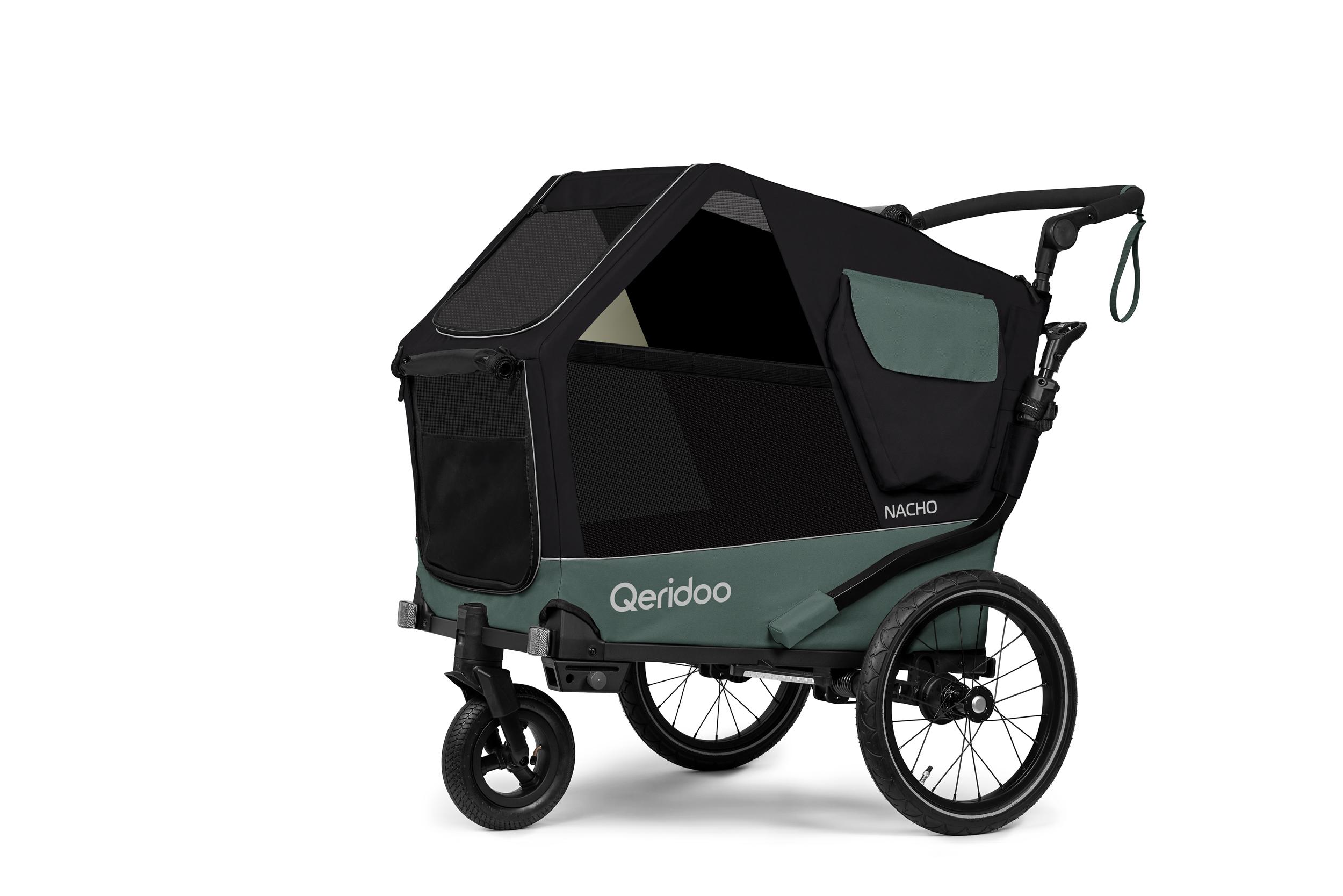 Qeridoo Nacho Hundeanhänger Größe M | Farbe: Green