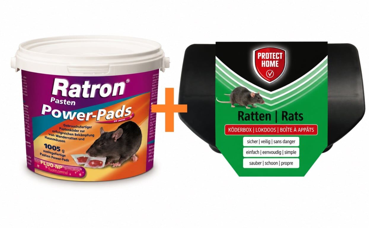 Ratron Rattenköder Pasten Power-Pads 29 ppm, 1005 g inkl. Köderbox