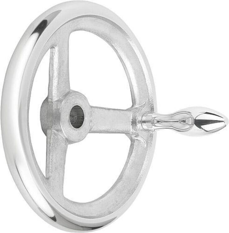 KIPP Handrad DIN950 160mm Aluminium Ballen (K0160.2160X14)