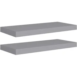 vidaXL Schwebende Wandregale 2 Stk. Grau 60x23,5x3,8cm MDF