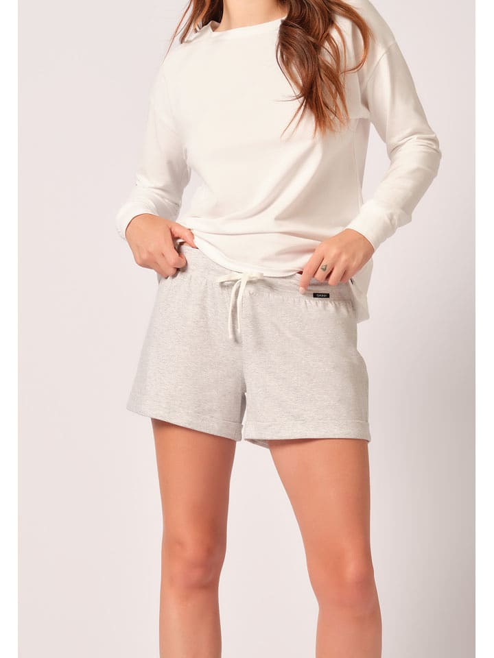 Skiny Pyjama-Shorts in Hellgrau - 40