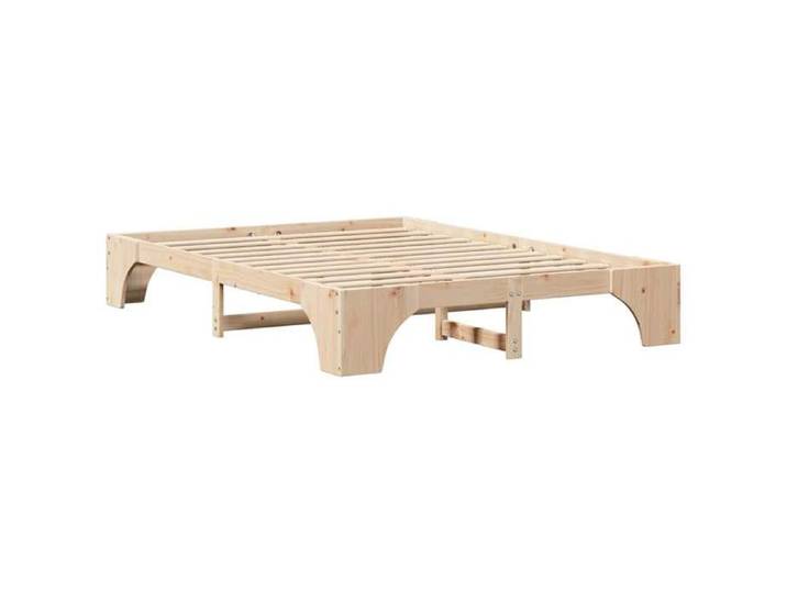 Lit Double Bois - KENNETH - Structure de lit - 2 Personnes - Pin massif 207x167x30 cm - Bois massif en pin LL7972
