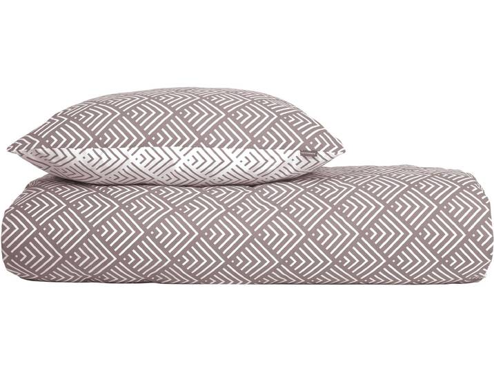 Bettwäsche SCHIESSER Mabel aus weicher Baumwolle mit abstraktem Muster , grau (taupe), B/L: 155cm x 220cm, 1 Stk., 1 Stk., Renforcé, B/L: 80cm, 2 Stk., Renforcé, Obermaterial: 100% Baumwolle, Bettwäsche, Bettwäsche, OEKO-TEX MADE IN GREEN