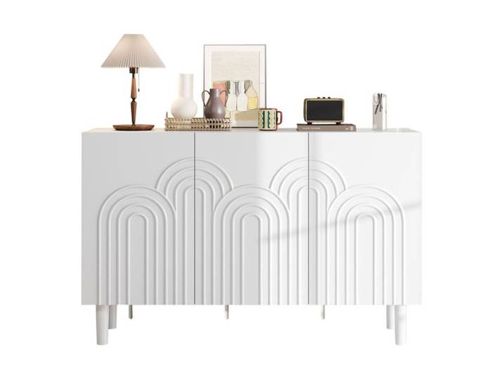 Buffet avec 3 Portes Armoire de Salon avec Grand Espace de Rangement Meuble de Rangement avec Etagères