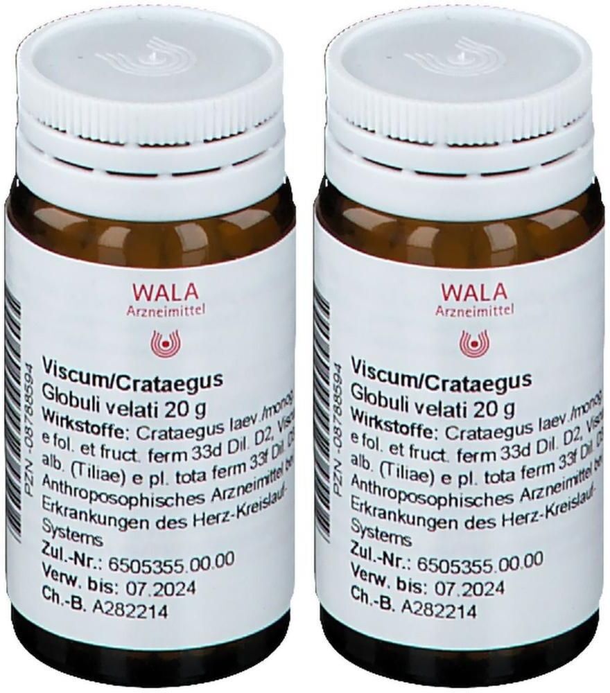 WALA Viscum Crataegus Globuli 2x 2x20 g