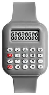 Fusion Finds Calculator Watch Digital Kids Watch With LED Backlight Date Alarm Rubber Strap For Boys & Girls gray