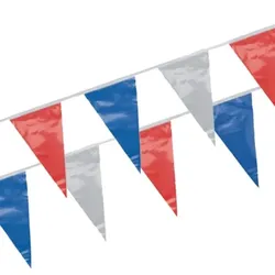 Papstar 1 Wimpelkette, Folie 4 m blau/weiss/rot wetterfest