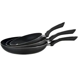 KHG Pfannenset 3-teilig   , schwarz , Aluminium